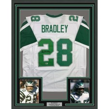 Framed Signed Bill Bradley 35x39 Philadelphia White Jersey Beckett BAS COA picture