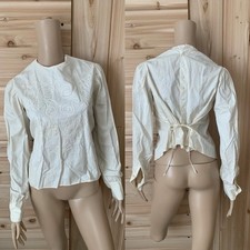 Unusual Find Early 1900s Cotton Spring Summer Blouse With Piping Detail  picture