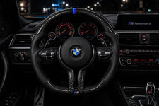 Carbon Fiber Leather Round Sport Steering Wheel for BMW F30 F32 F22 F10 F20 F46 picture