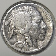 1915-P Buffalo Nickel - VF/XF - Bold Date, Sharp Ribbons **Low Mintage** DEAL picture