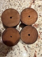 Four Antique Victorian Wooden Drawer Pull Knob, 2 1/4 Inches picture