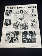1975 Andre Giant Pro Wrestling Enterprises Poster Signed by Bruno Sammartino picture