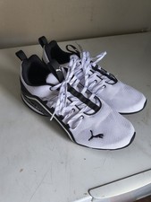 Puma Axelion Cyber City White Black Mesh Mens Running Shoes Size 11 310321-01 picture