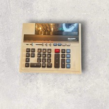 Vintage Sharp Compet Desktop Electronic Calculator Tested Working Beige picture
