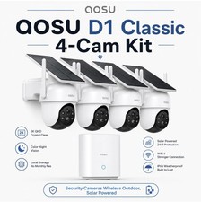 AOSU Solar Security Cameras Outdoor Wireless,4 Cam-Kit,2K Color Night Vision picture