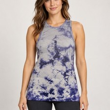 Lululemon Swiftly Tech Racerback Tank Top Purple White Tie Dye Striped Sz 4 picture