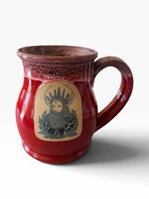 Deneen Pottery Mug Red Horned Deity Design For TST 2022 NEW Unused Large picture