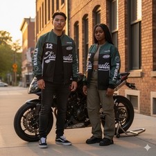Krew Kuwalla Racing Jacket Bomber Green Black White Size M Men - $110 sold Out picture