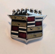 NOS 65 66 CADILLAC HOOD CREST EMBLEM DEVILLE ELDORADO FLEETWOOD GM OEM picture