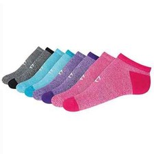 CHAMPION WOMEN'S NO SHOW SOCKS 8 PAIRS SIZE 5-10, MULTICOLOR *NEW picture
