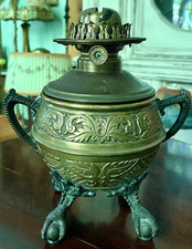 Rare Shreve Crump & Low Brass Banquet / Parlor Lamp, Claw Feet, 1890s picture