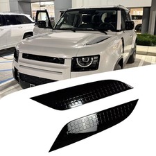 2PCS Front Hood Vent Fits For LR Defender 90 110 130 Upgrad to 2026 Glossy Black picture