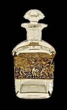 🔥 Moser Art Déco 1920’s 24k Gold Warrior Frieze Signed Perfume Bottle picture