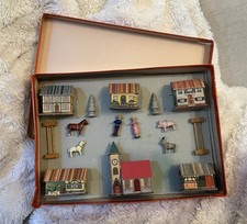 Antique Pre-War Erzgebirge Village In Original Box & Complete Christmas Holiday picture
