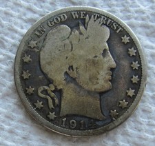 1914 50C Barber Half Dollar Rare Key Date Philadelphia Mint Good Cleaned picture