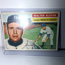 Walt Alston 1956 Topps #8 Brooklyn Dodgers HOF All Star MLB Vintage Clean picture