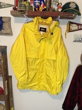 REI Men's Vintage 90s Yellow Shell Rain Jacket Size Small picture