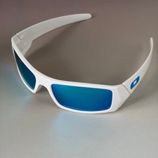 New Oakley Gascan Polished White Frame Sapphire Iridium Sunglasses Box picture