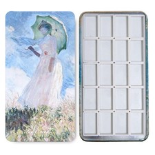 Watercolor Palette Tin Case with 20PCS Empty Full Pans Magnetic Strip picture