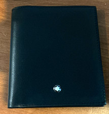 Montblanc Men's Black Bifold Folding Wallet with Logo Accent Solid picture