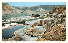 Mammoth Camp WY Mammoth Camp Jupiter Terrace Haynes c1910s Vintage Postcard picture