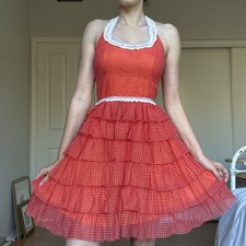 Vintage Nadine Prairie Halter Dress 1950’s 1960’s - ILGWU  picture
