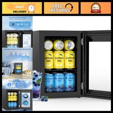 24-Can Mini Beverage Refrigerator, Countertop Wine Cooler, Adjustable Thermostat picture