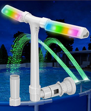 POOLHOUR Pool Fountain w/ Lights 360° Adjustable Dual Spray Remote White picture