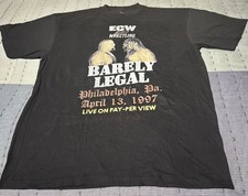 ECW Hardcore Wrestling Barely Legal 1997 T Shirt Black Size XL Tall Sabu Taz picture