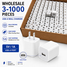 Lot 10/1000PCS Wall Charger 5V 1A USB Port Plug Cube For Apple iPhone 6,7,8,X XS picture