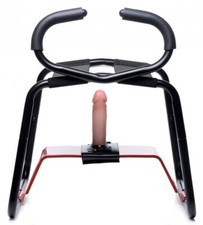 LoveBotz Bangin Bench EZ-Ride Sex Stool with Handles and dildo-dong Black/Red picture