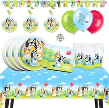 Bluey Birthday Party Supplies 93pc Kit Plates Cups Napkins Decorations for 24 picture