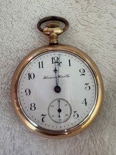Antique Hampden Watch Co Pocket Watch 10K Gold-Filled Fortune Case Running picture