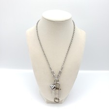 Authentic Louis Vuitton Padlock w/Unbranded Stainless Steel Plated Silver Chain picture