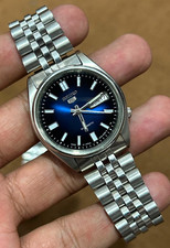 Seiko 5 Automatic Blue Dial Day-Date Stainless Steel Jubilee Bracelet,6309 Japan picture
