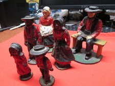 ANTIQUE CAST IRON AMISH FAMILY, COMPLETE SET OF 6 (NOT A REPRODUCTION) ORIGINAL picture
