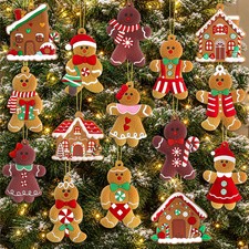 16Pcs Gingerbread Man Christmas Ornaments 3