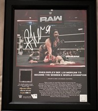 Rhea Ripley Signed #1 or 5, 13x16 frame w/ used canvas, Fanatics Authentic COA picture