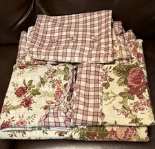 Vtg Waverly  Floral Twin Quilt Bedding Set 6 Pc Dust Ruffle Sham Valance Pillow picture