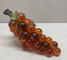 Vintage Mid Century Orange Amber Lucite Grapes Cluster Acrylic Grapevine Stern  picture