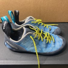 Scarpa Helix Climbing Shoes Blue Suede Lace Up Mens 8 Womens 9 EU 41 70005-001.1 picture