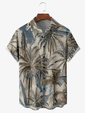 Vintage Botanical Palm Resort Mens Hawaiian Short Sleeve Shirt Summers DUTY PAID picture