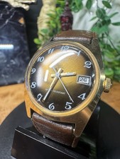 Vintage Timex Mechanical Tigers Eye Sprite Mens Watch picture