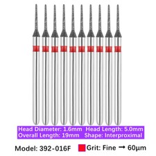 Vakker Dental Interproximal FG Diamond Bur 392-016F Fine Grit 10/pk picture