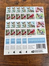 Genuine USPS Forever Stamps – Songbirds – 5 Sheets of 20 – 100 Stamps picture