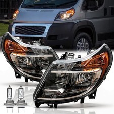 Headlights for 2014 2022 Dodge Ram ProMaster Chrome Amber Halogen CH2503254 picture