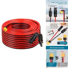 MOOKEERF Solar to XT60 Charge Extension Cable 100FT 12AWG for Portable Power picture