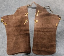Vintage Suede Chaps Western Cowboy Brown Leather picture