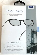 NEW ThinOptics Brooklyn +2.50 CLEAR Frame Reading Glasses w/ Milano Case readers picture