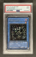 Relinquished 2003 YU-GI-OH #SDP-001 Pegasus Deck Unlimited UltraRare PSA 9 MINT picture